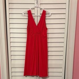 Lilla P Bold Red Sleeveless Midi Dress